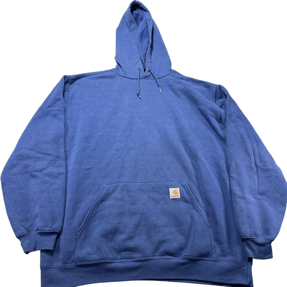 Carhartt Hoodie Mens XL Blue Fleece Pullover Sweatshirt Kangaroo Pocket K121 RYL